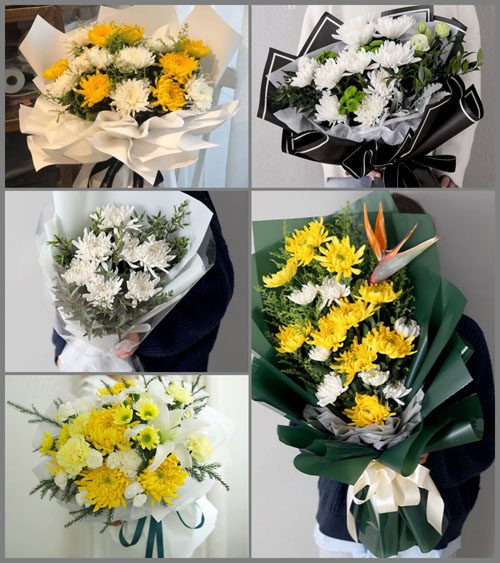 山东济宁邹城市中心店镇白马厂村白事花束代送